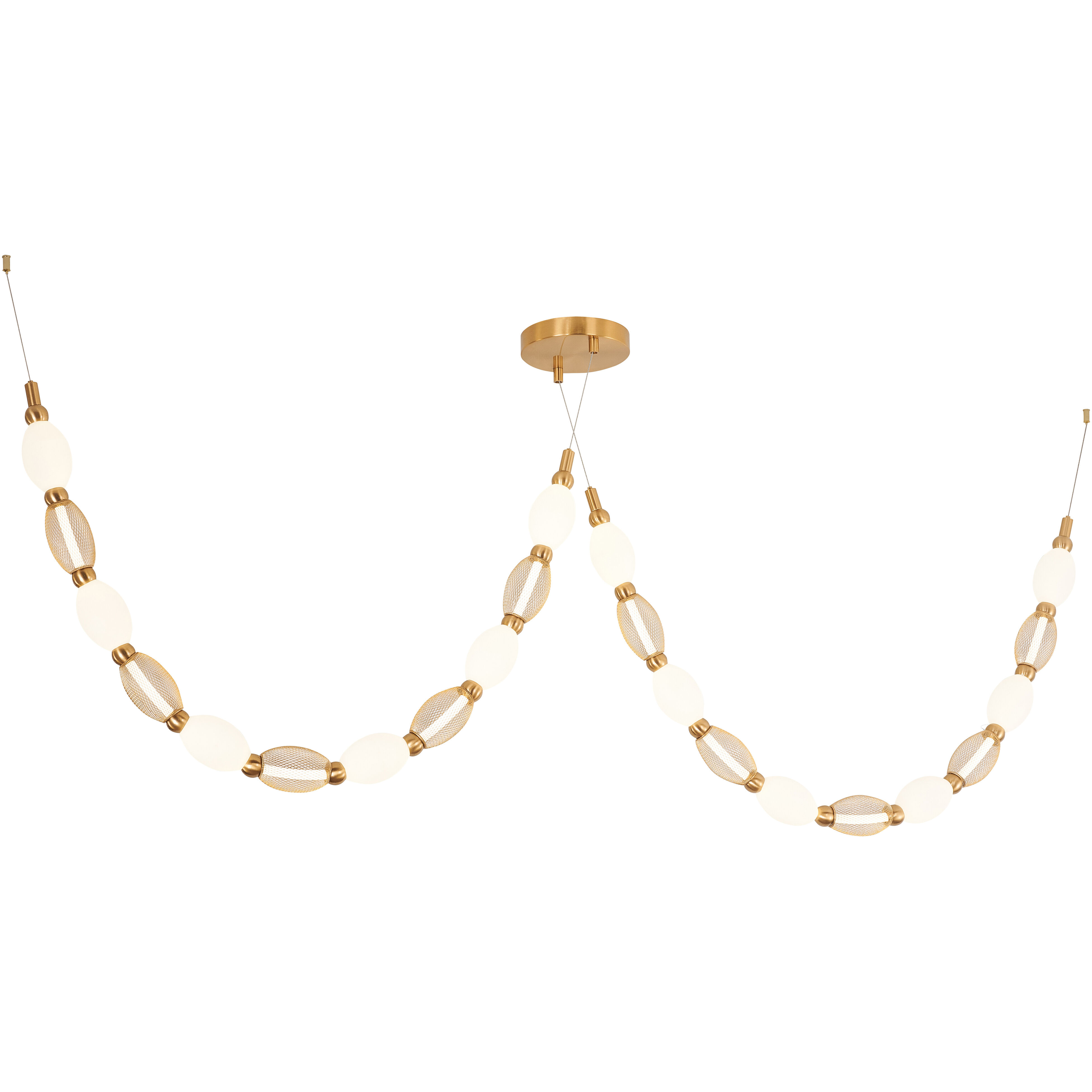 Tentacles LED 72.63 inch Aged Gold Brass Pendant Ceiling Light